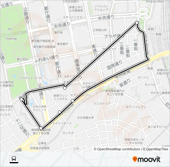 西ルート Bus Line Map