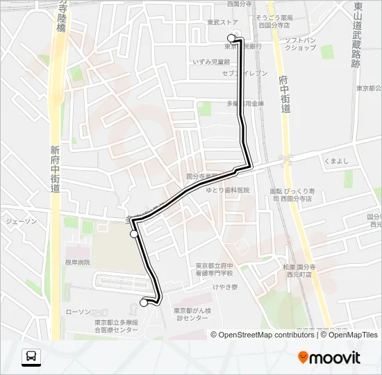 西国０１ Bus Line Map