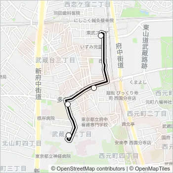 西国０１ Bus Line Map