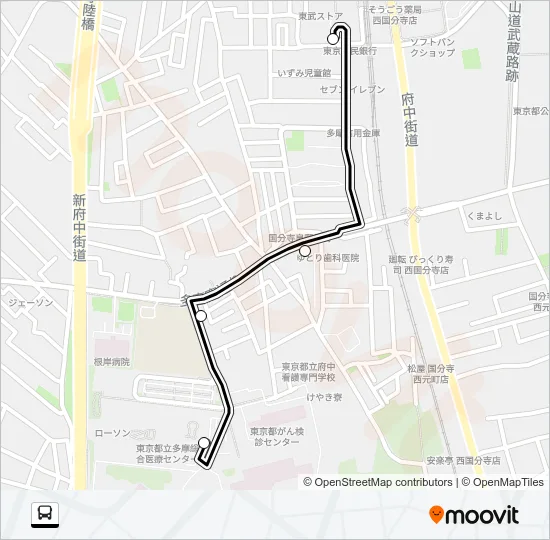 西国０１ バスの路線図