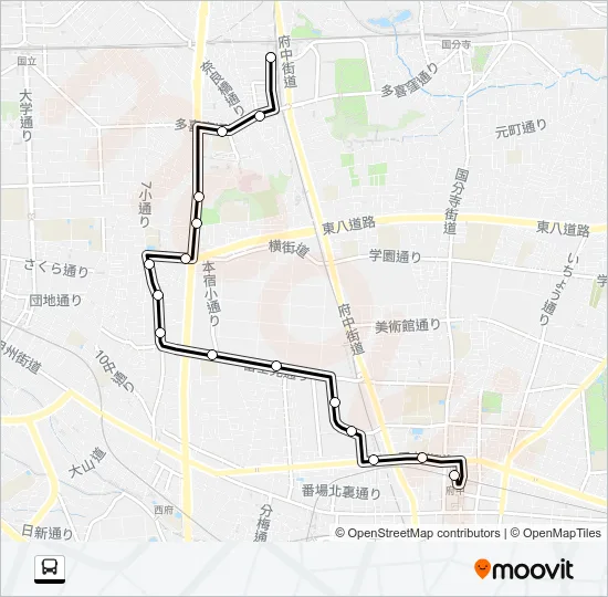 西国４５ バスの路線図