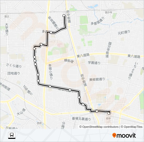 西国４５ Bus Line Map