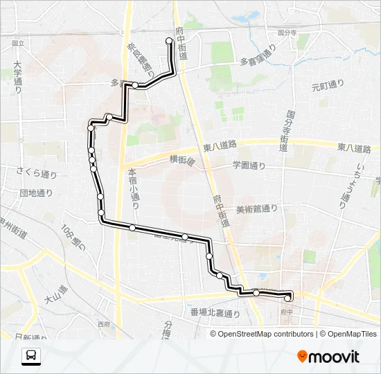 西国４５ バスの路線図