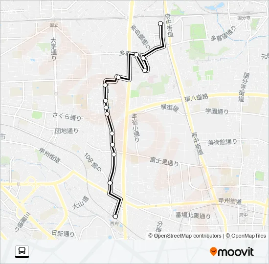 西府０１ バスの路線図
