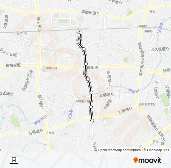 中８２深夜 Bus Line Map