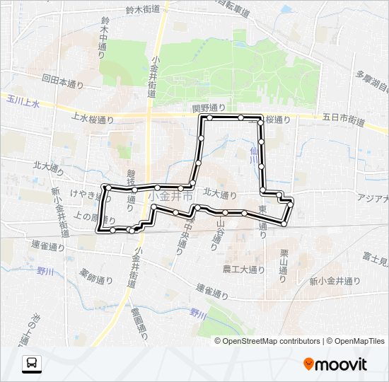 北東部循環 Bus Line Map
