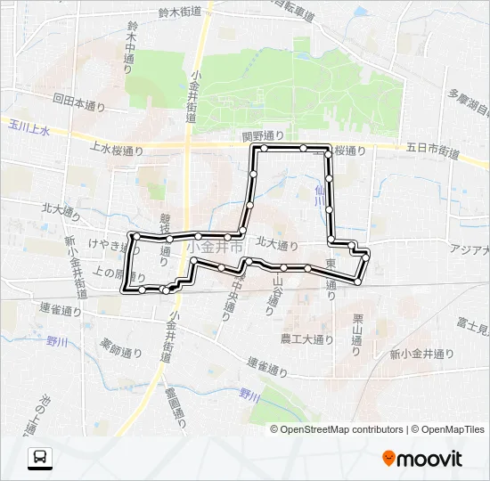 北東部循環 バスの路線図
