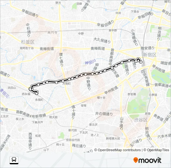 宿３３深夜 Bus Line Map