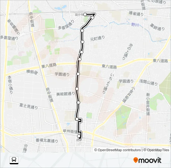 寺９１深夜 バスの路線図