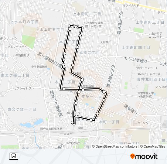 本多ルート Bus Line Map
