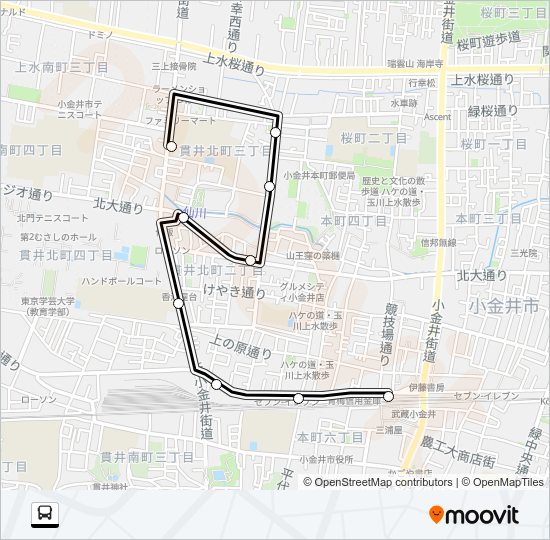 武３１深夜 Bus Line Map