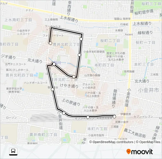 武３１深夜 Bus Line Map