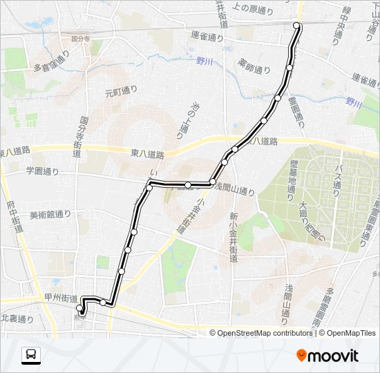 武７３深夜 Bus Line Map