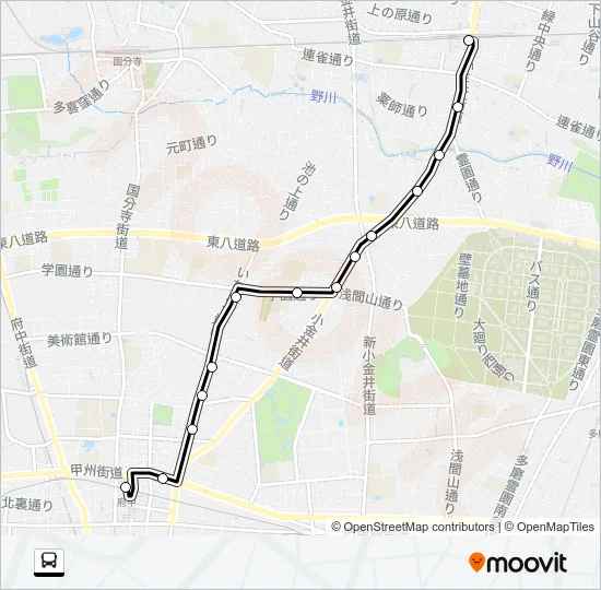 武７３深夜 Bus Line Map