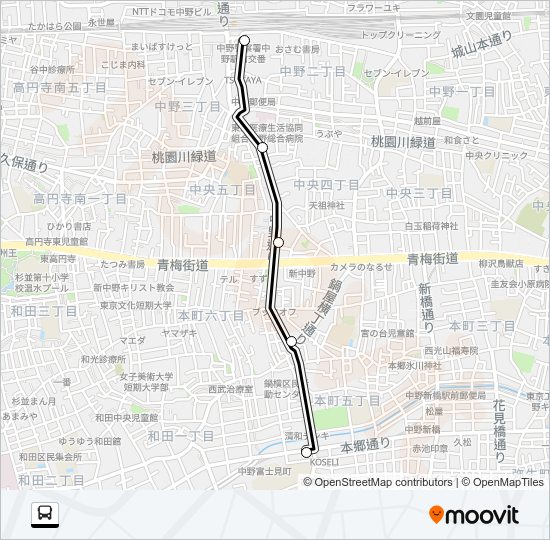 渋６３深夜 Bus Line Map