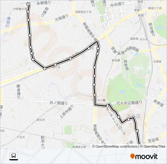 渋６３深夜 Bus Line Map