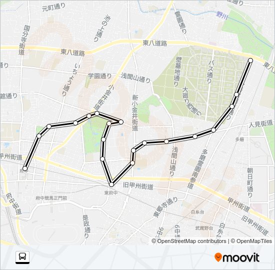 多磨町ルート Bus Line Map