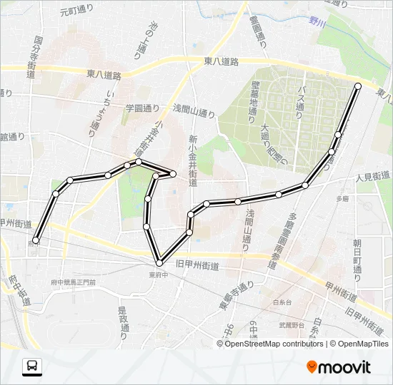 多磨町ルート Bus Line Map
