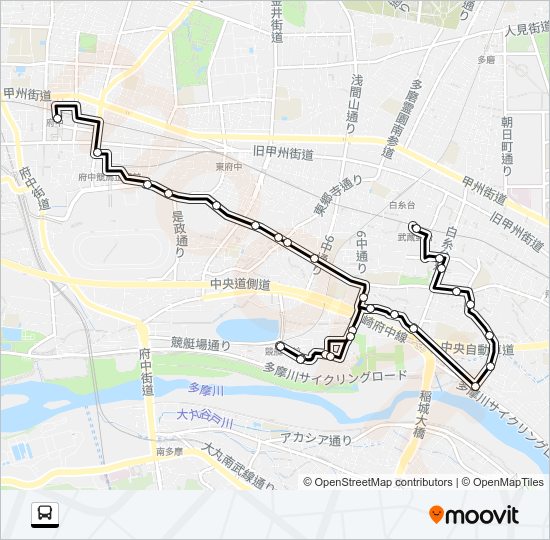 押立町ルート Bus Line Map