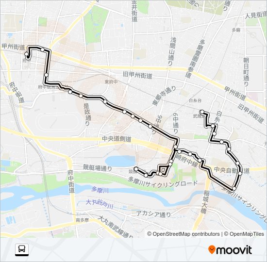 押立町ルート Bus Line Map