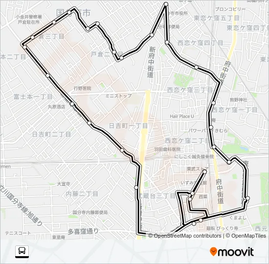 日吉町ルート Bus Line Map