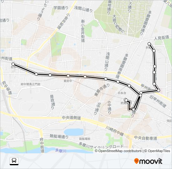 朝日町ルート Bus Line Map