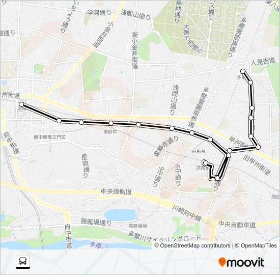 朝日町ルート Bus Line Map