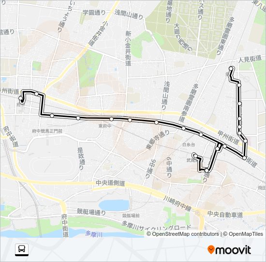 朝日町ルート Bus Line Map