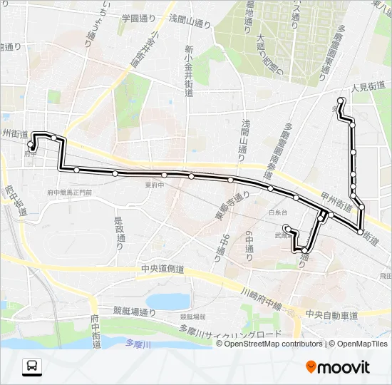 朝日町ルート Bus Line Map