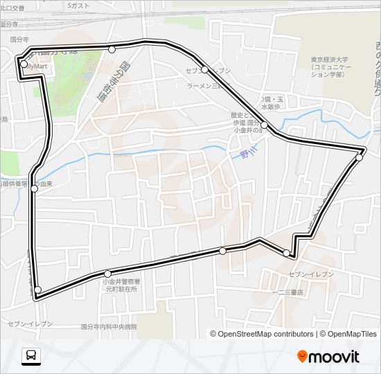 東元町ルート Bus Line Map