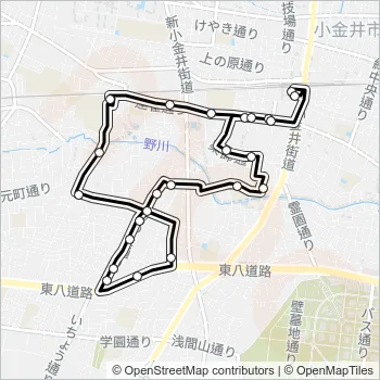 貫井前原循環 Bus Line Map
