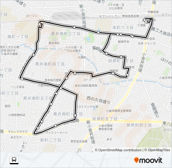 貫井前原循環 Bus Line Map