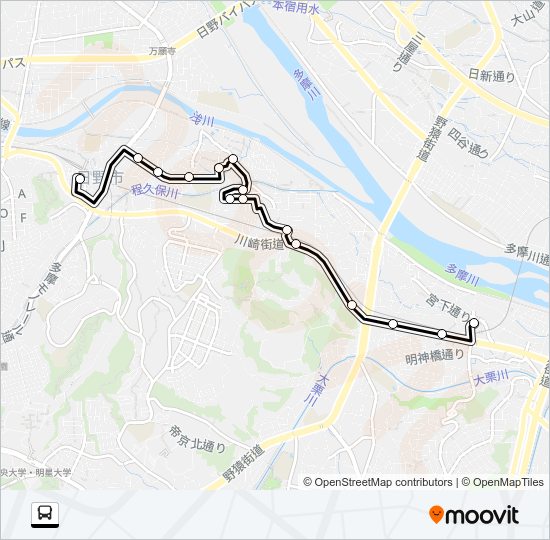 Ｏ 落川路線 Bus Line Map