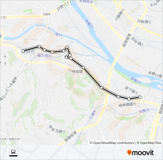 Ｏ 落川路線 Bus Line Map