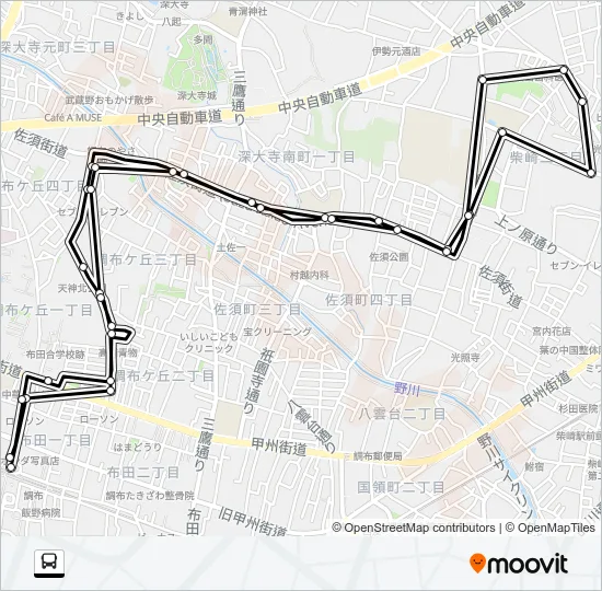調３６　北路線 Bus Line Map