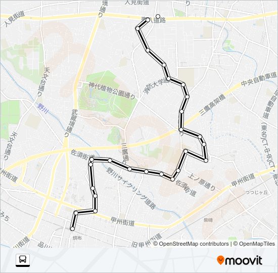調３７　北路線 Bus Line Map