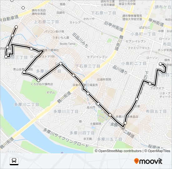 調４３　西路線 Bus Line Map