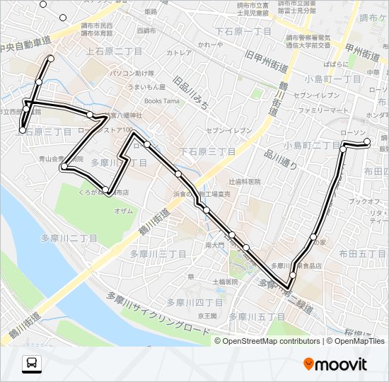 調４３　西路線 Bus Line Map