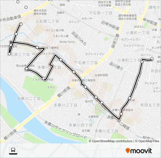 調４３　西路線 Bus Line Map