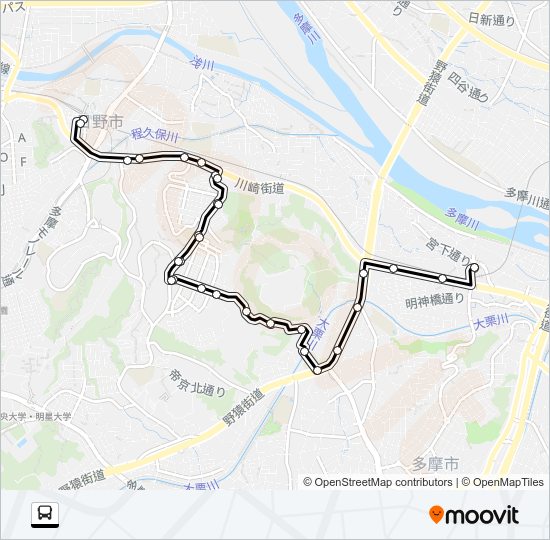 Ｗ 三沢台路線 Bus Line Map
