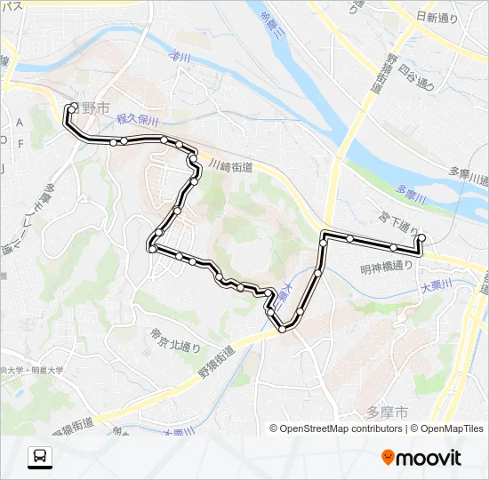 Ｗ 三沢台路線 Bus Line Map