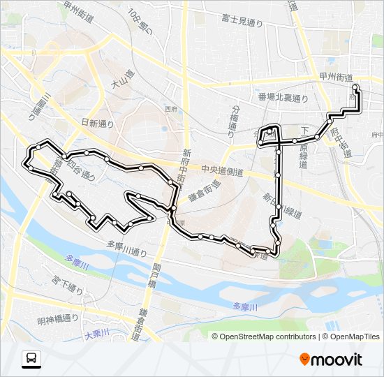 よつや苑西ルート Bus Line Map