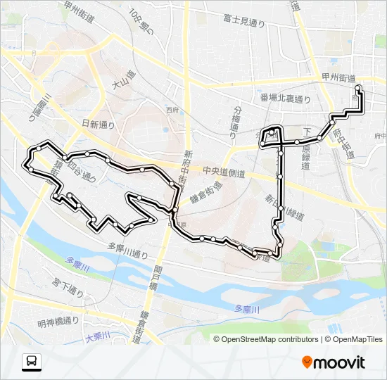 よつや苑西ルート Bus Line Map