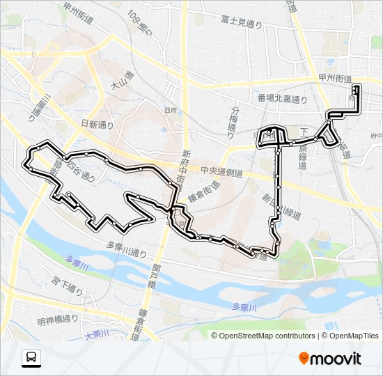 よつや苑西ルート Bus Line Map