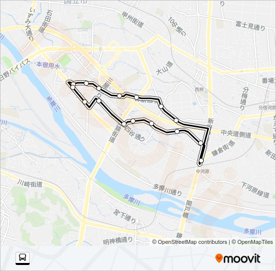 四谷六丁目ルート Bus Line Map