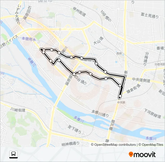 四谷六丁目ルート バスの路線図