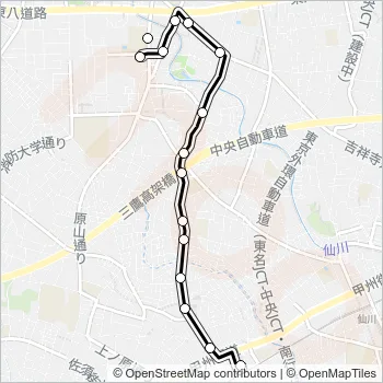 新川・中原ルート Bus Line Map