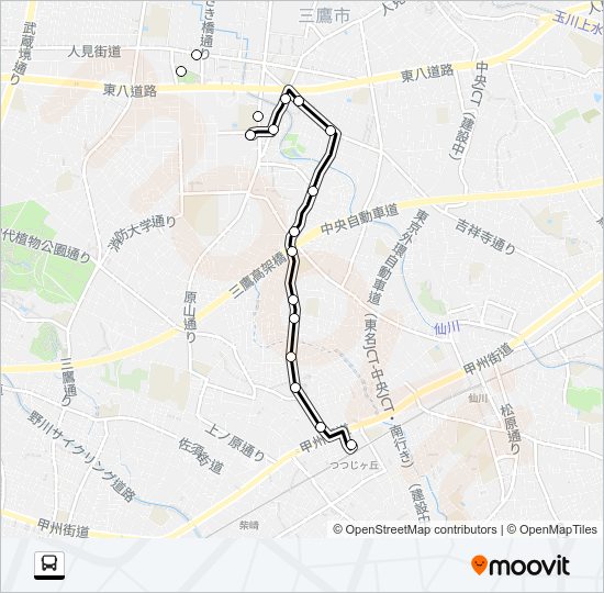 新川・中原ルート Bus Line Map