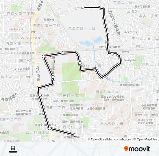 万葉・けやきルート Bus Line Map