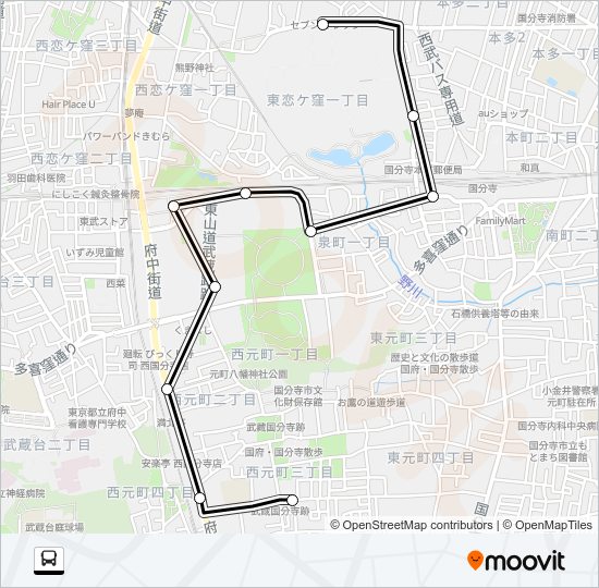 万葉・けやきルート Bus Line Map